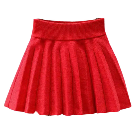 Girls’ Red Knitted Skirt